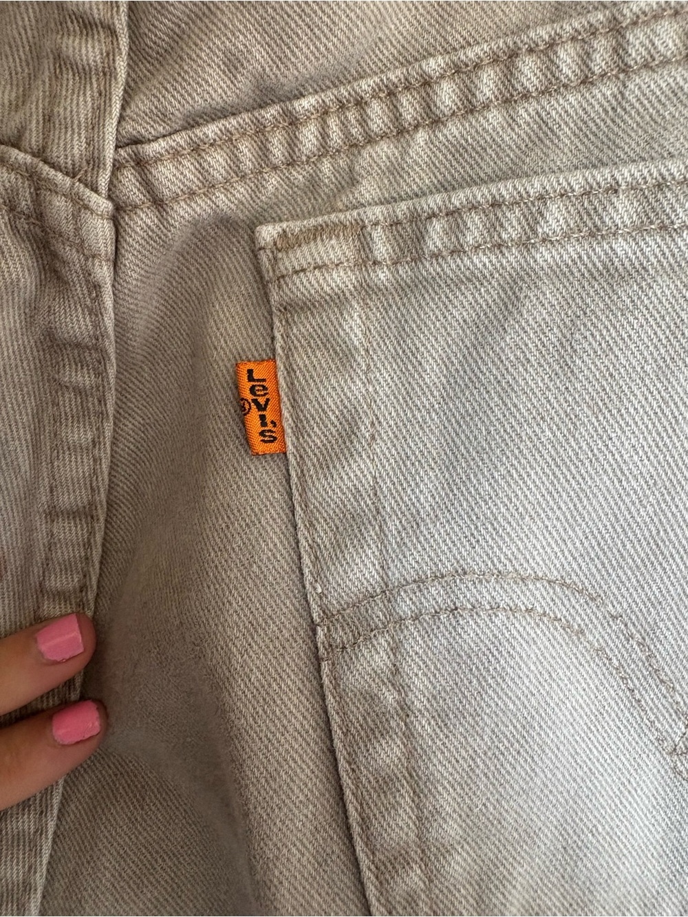 Vintage Levi’s 506 Orange Tab Made in Canada 36x32 Beige 90s Straight Jeans